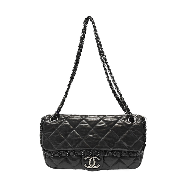 Quilted Calfskin Shoulder Bag Gray