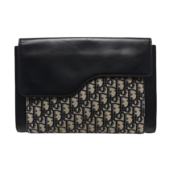 Oblique Canvas Clutch Blue