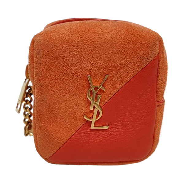 MONOGRAM BLOGGER Quilted Suede Pink Coin Purse
