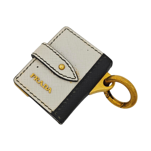 Leather Bag Charm White