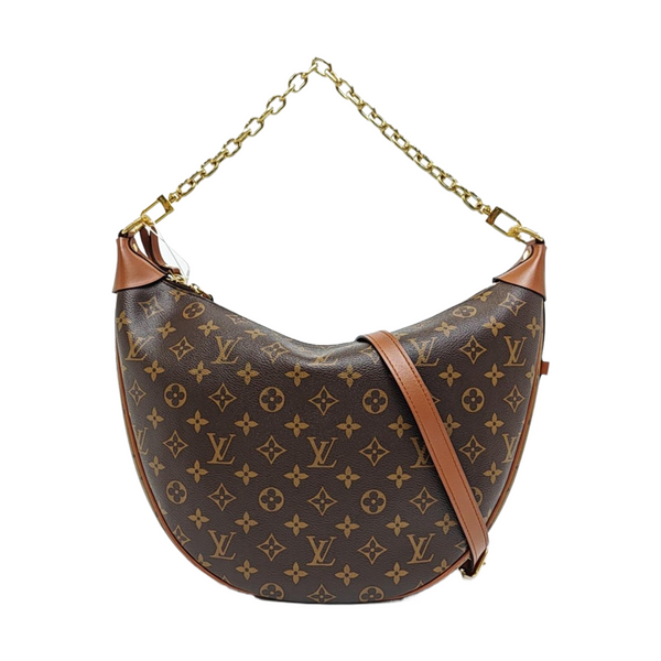 LOOP HOBO Monogram Coated Canvas Brown