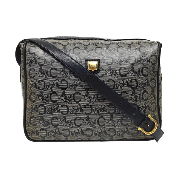 Coated Canvas Shoulder Bag Blue