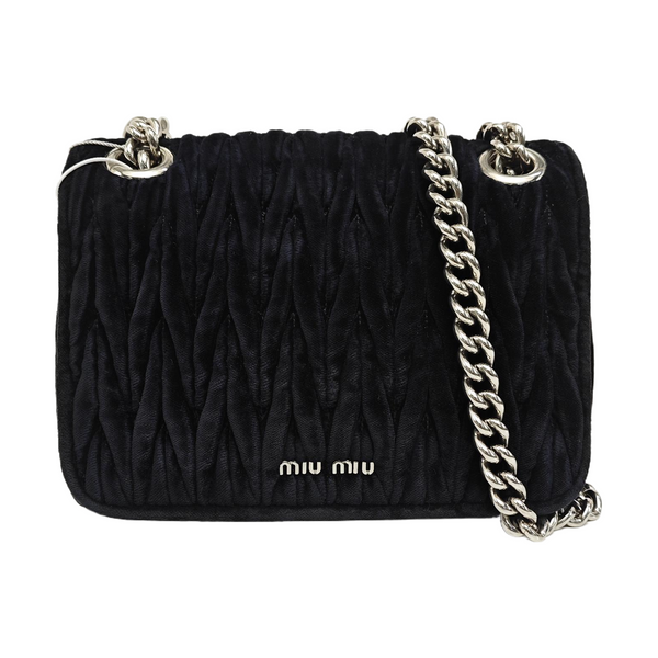 Matelassé Quilted Velvet Black