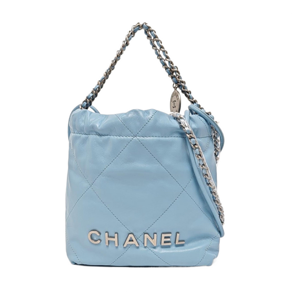 CHANEL 22 Mini Quilted Calfskin Blue
