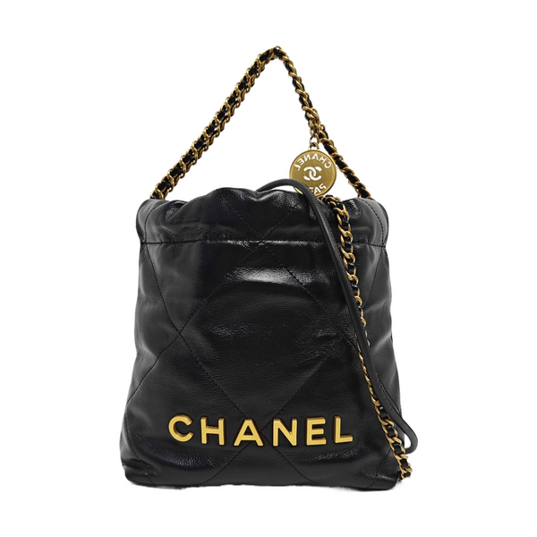 CHANEL 22 Mini Quilted Calfskin Black