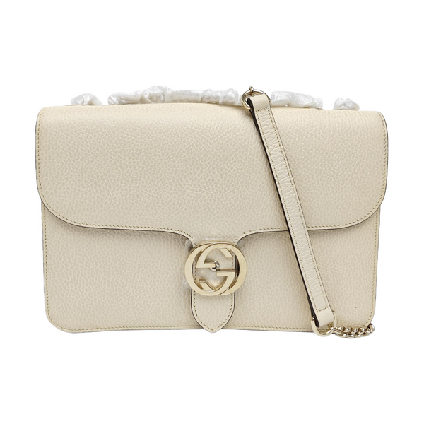 Interlocking G Large Calfskin Beige