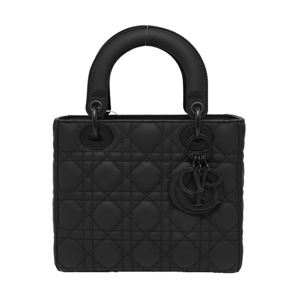 Lady Dior Mini Cannage Calfskin Black
