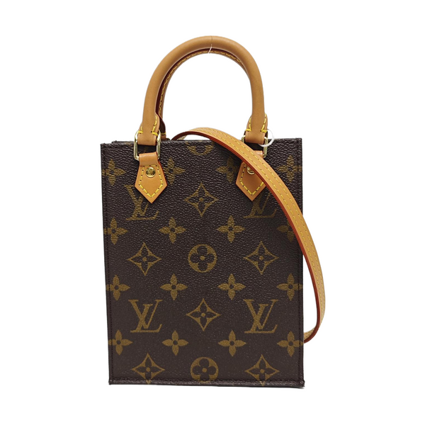 SAC PLAT Mini Monogram Coated Canvas Brown
