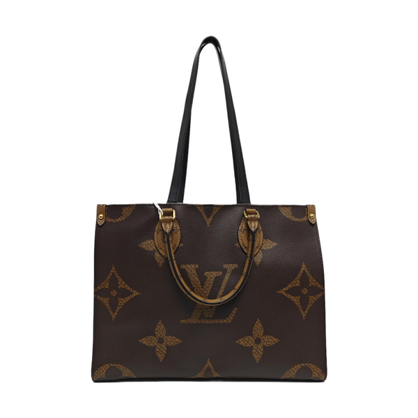 Authenticated pre-owned ONTHEGO MM Monogram Coated Canvas Brown - Tote Bag at Looply
