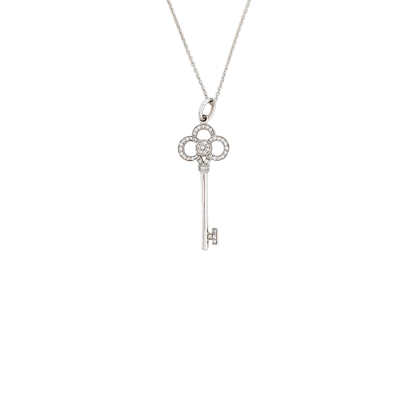 Tiffany Keys 18k White Gold Silver Necklace