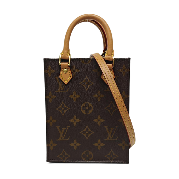 SAC PLAT Mini Monogram Coated Canvas Brown