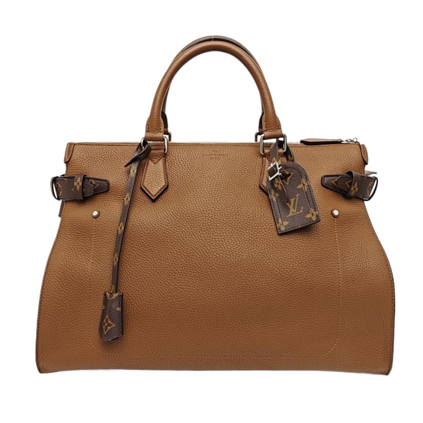 Monogram Calfskin Top Handle Bag Brown