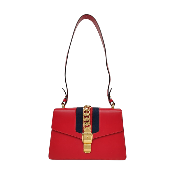 Authenticated pre-owned Sylvie Small Calfskin Red - Shoulder Bag at Looply