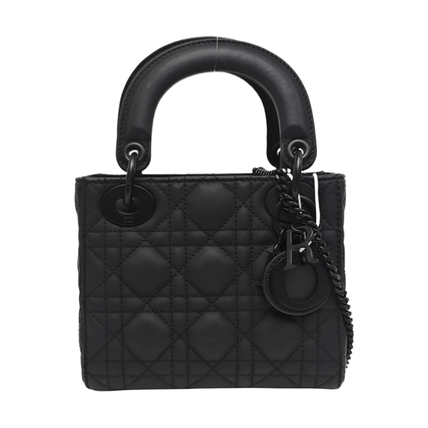 Lady Dior Mini Cannage Calfskin Black