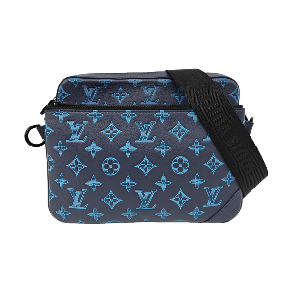 TRIO Monogram Calfskin Blue