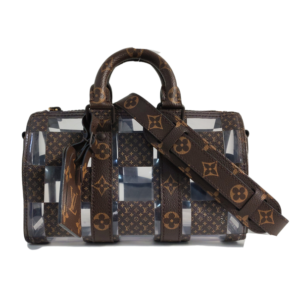KEEPALL 25 Monogram Coated Canvas Brown