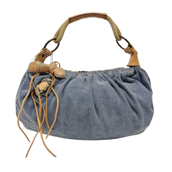 Denim Top Handle Bag Blue