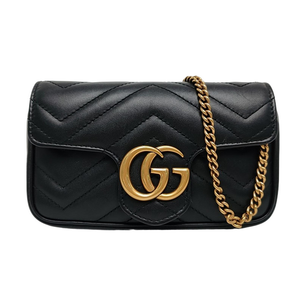 GG Marmont Mini Quilted Calfskin Black