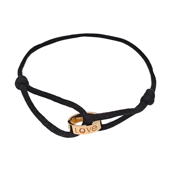 LOVE Fabric Black Bracelet