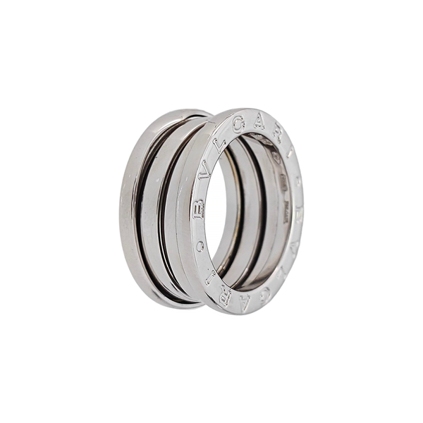 B.ZERO1 18k White Gold Silver Ring EU 49