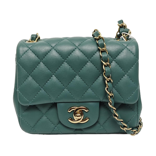 CLASSIC FLAP Mini Quilted Lambskin Green