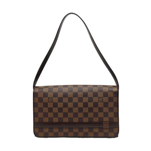 TRIBECA Damier Ebene Coated Canvas Brown