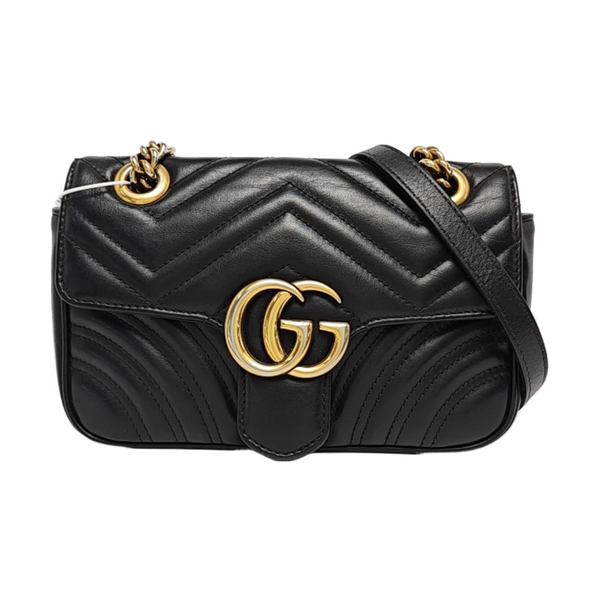GG Marmont Small Quilted Calfskin Black