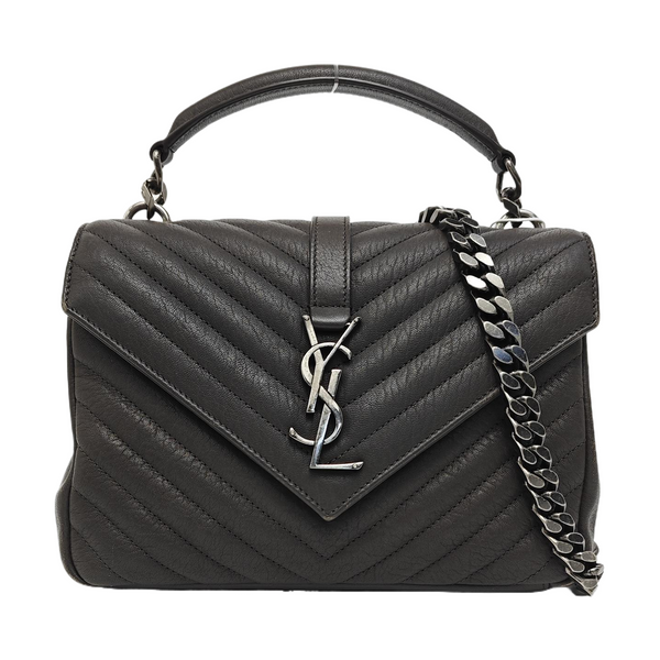 COLLEGE Medium Chevron Calfskin Gray