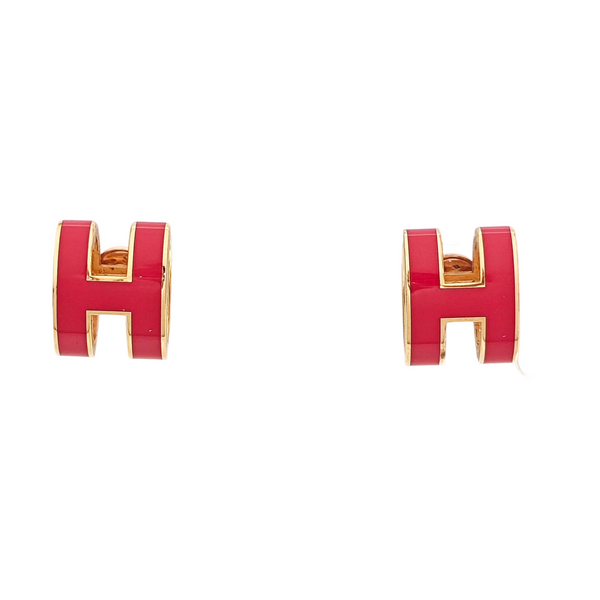 Pop H Metal Rose Gold Stud Earrings