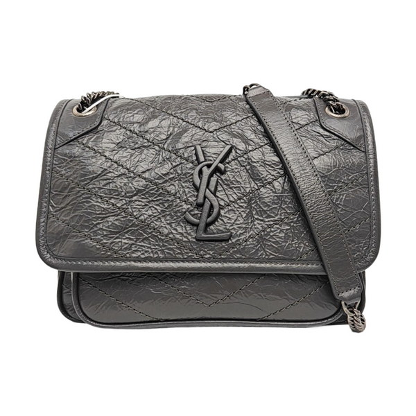 NIKI Small Chevron Calfskin Gray