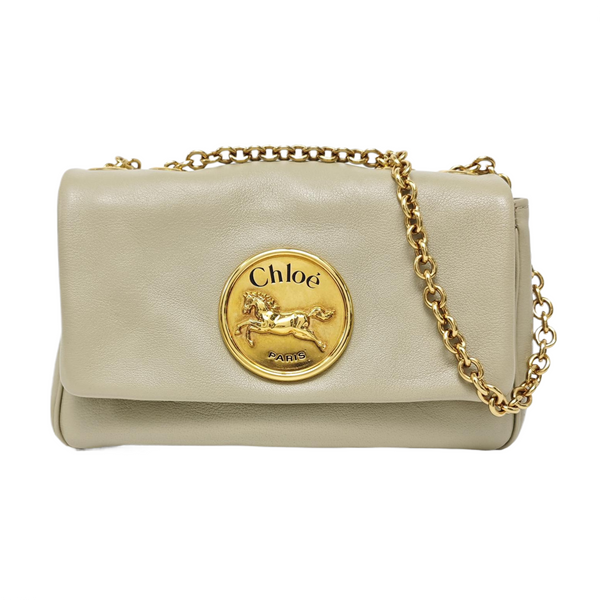 Calfskin Shoulder Bag Beige