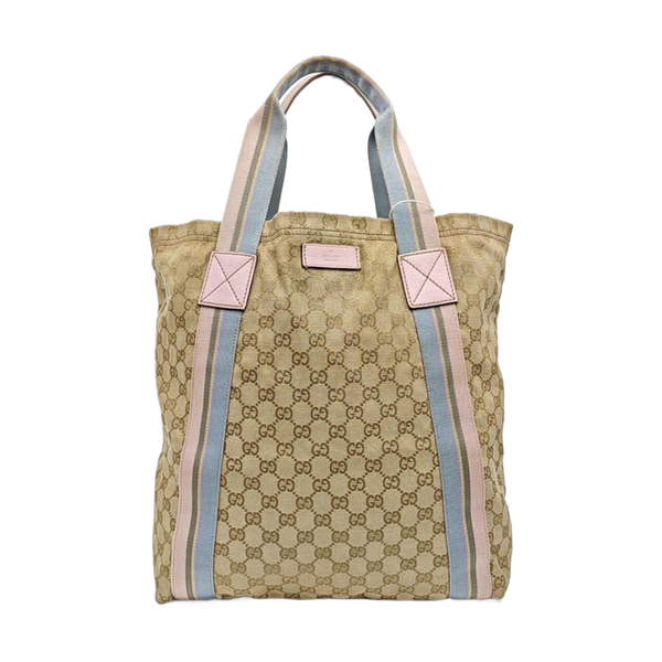 Monogram Canvas Tote Bag Beige