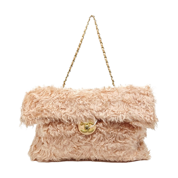 Sheepskin Top Handle Bag Pink