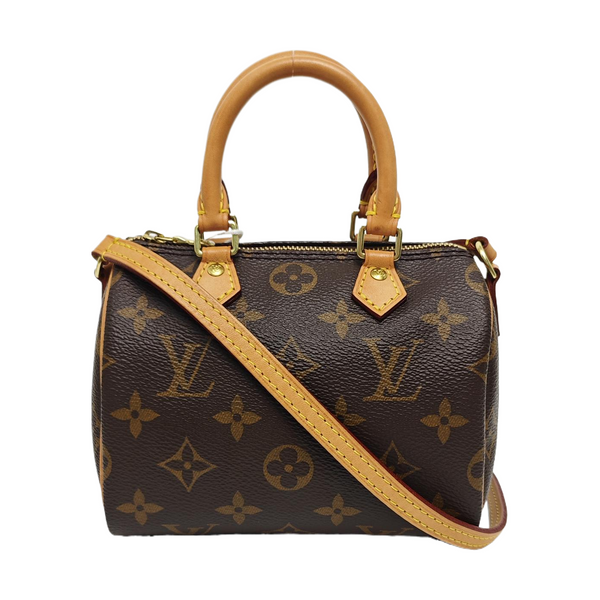 SPEEDY Nano Monogram Coated Canvas Brown
