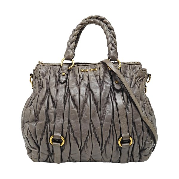 Quilted Calfskin Shoulder Bag Gray