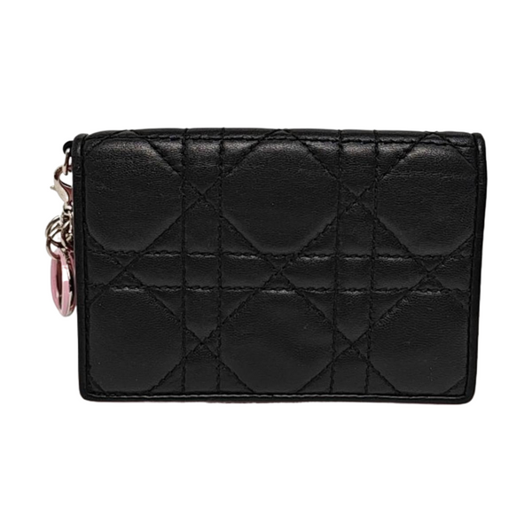 Authenticated pre-owned Lady Dior Quilted Lambskin Black Wallet - Wallet at Looply