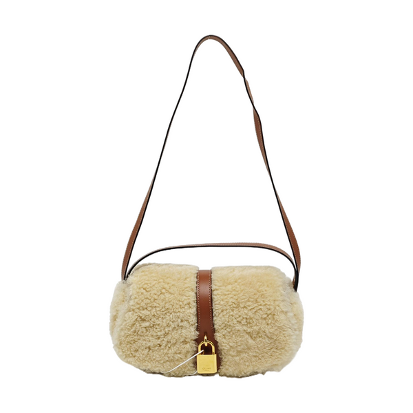 Sheepskin Shoulder Bag Small Beige