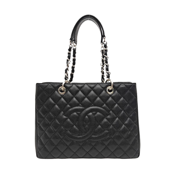 CHANEL GST Large Quilted Grained Calfskin Black