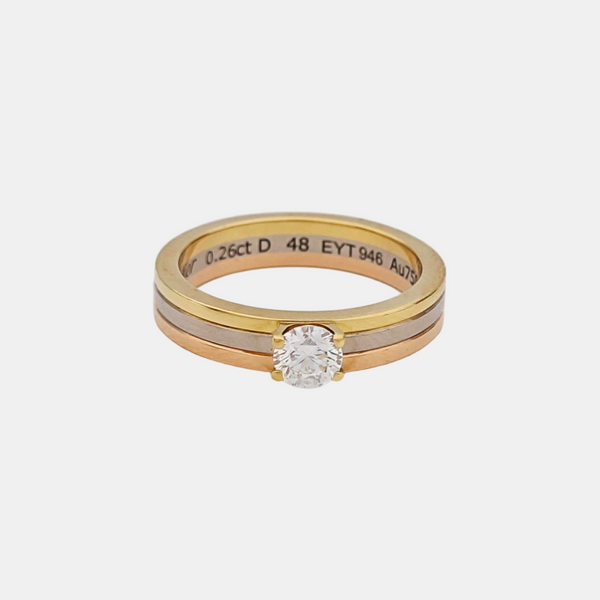 VENDÔME LOUIS CARTIER 18k White Gold Multicolor Ring EU 48
