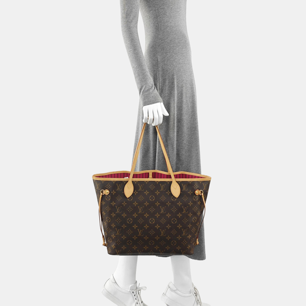 NEVERFULL MM Monogram Coated Canvas Brown