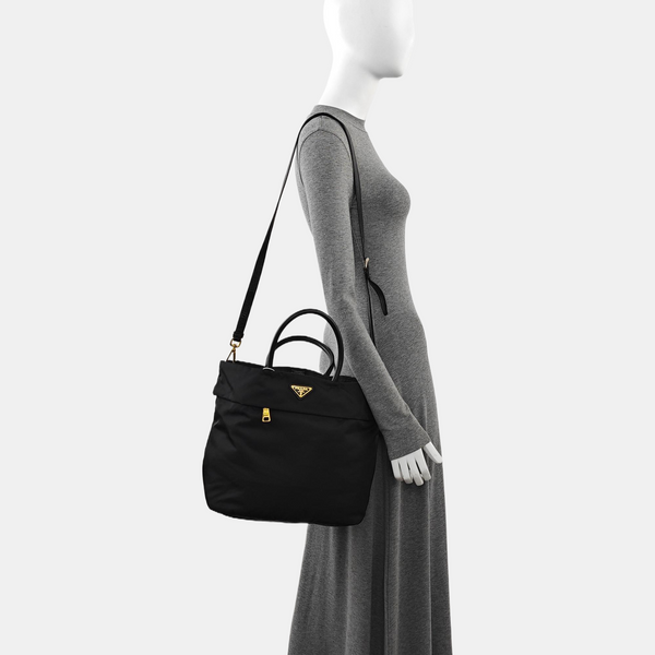 Nylon Shoulder Bag Black
