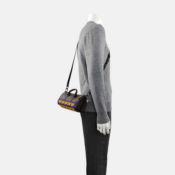 KEEPALL Nano Monogram Coated Canvas Brown