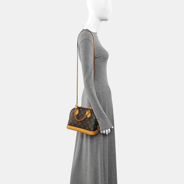 ALMA BB Monogram Coated Canvas Brown