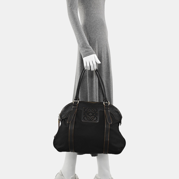 Canvas Top Handle Bag Black
