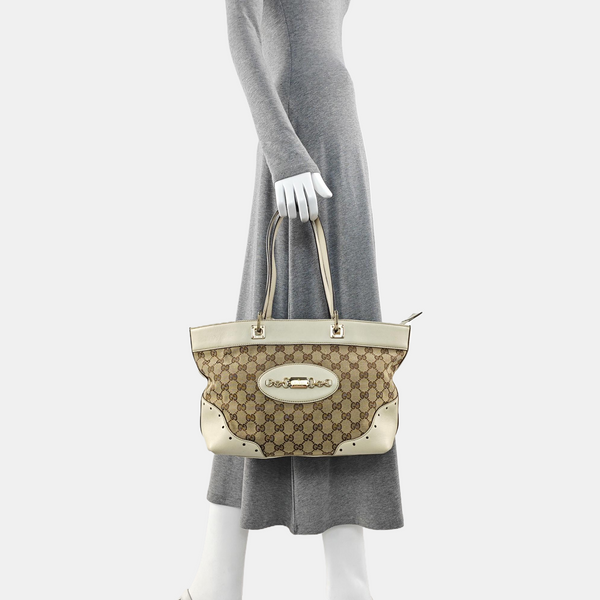 Monogram Canvas Tote Bag Beige