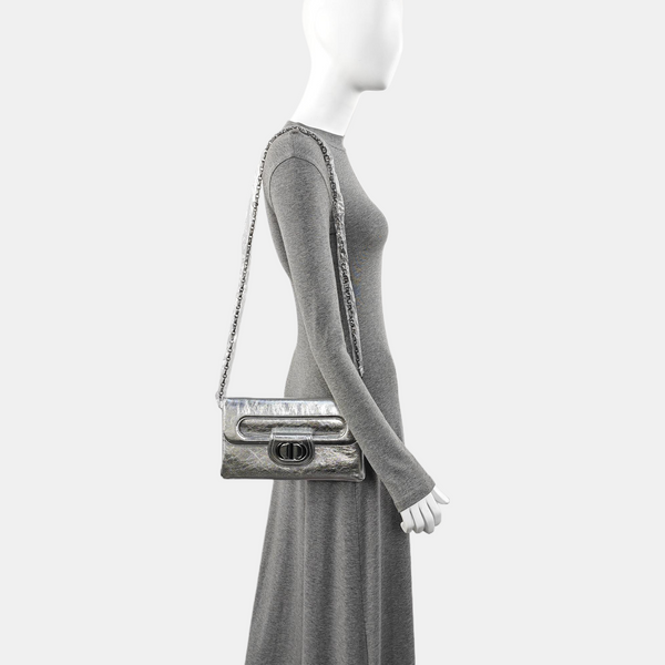 Diordouble Medium Calfskin Silver