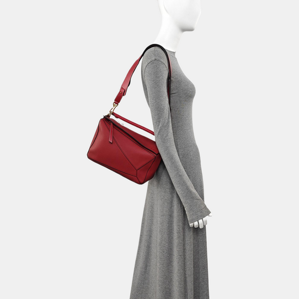 Puzzle Medium Calfskin Red