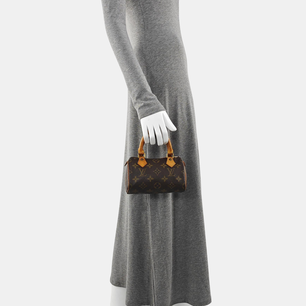 Authenticated pre-owned SPEEDY Nano Monogram Coated Canvas Brown - Top Handle Bag at Looply
