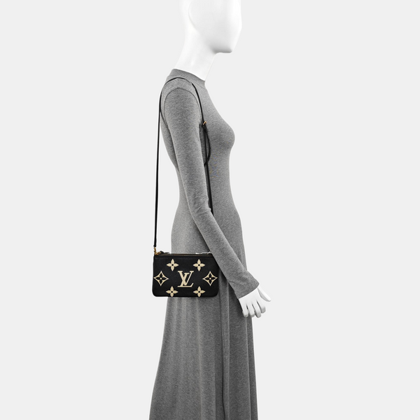 Monogram Calfskin Shoulder Bag Black