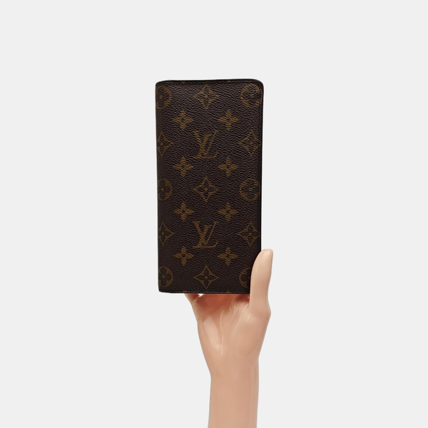 HINGE BRAZZA Monogram Coated Canvas Brown Wallet